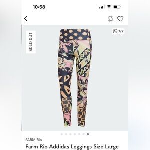 Farm Rio and Adidas Leggings - Size Large